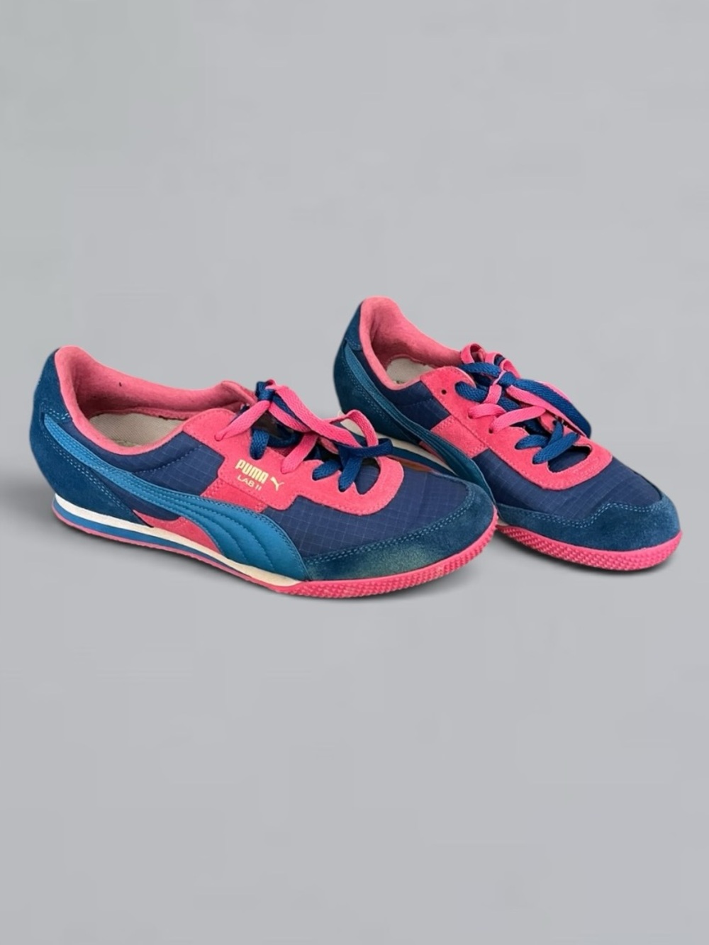Puma Blue Pink Retro Sneakers Women’s Size 9 Rare Colorway